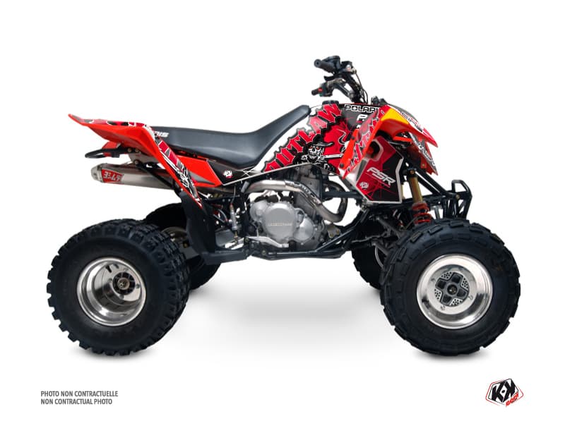 kit graphique quad polaris outlaw 525 outlaw noir-rouge