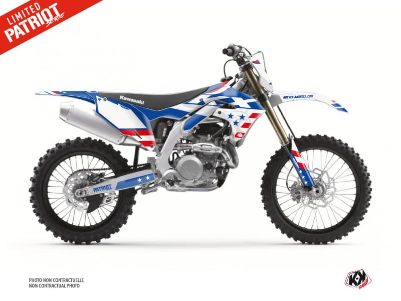 kit graphique motocross kawasaki kx 450 f patriot bleu