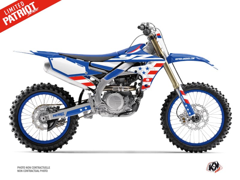 kit graphique motocross yamaha yz 450 f patriot bleu