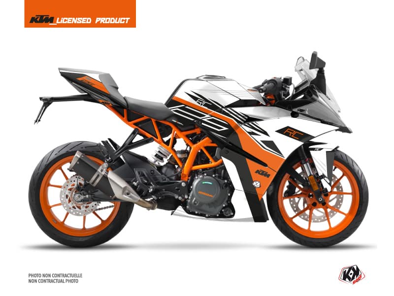 kit graphique moto ktm rc 125 perform noir-blanc