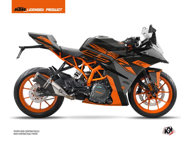 kit graphique moto ktm rc 125 perform noir-orange