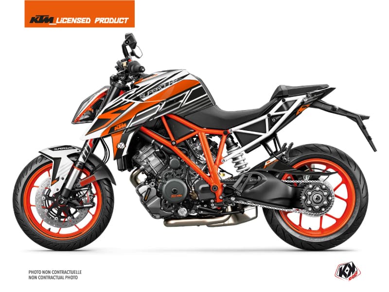 Kit graphique Moto Perform KTM Super Duke 1290 R Noir Blanc