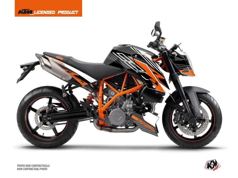 kit graphique moto ktm super duke 990 perform noir-blanc