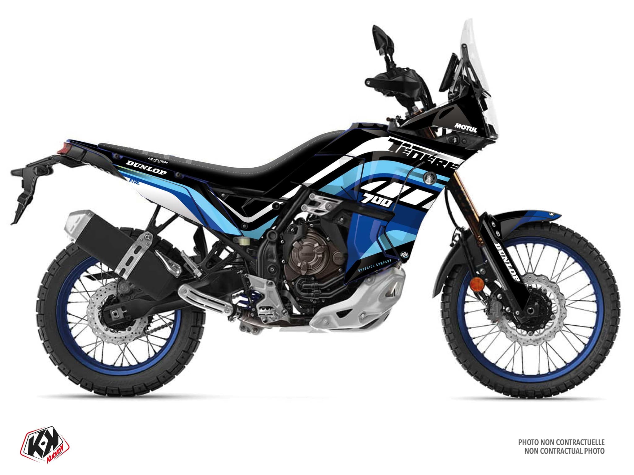Kit graphique Moto YAMAHA TENERE 700 WORLD RAID PIPE Bleu