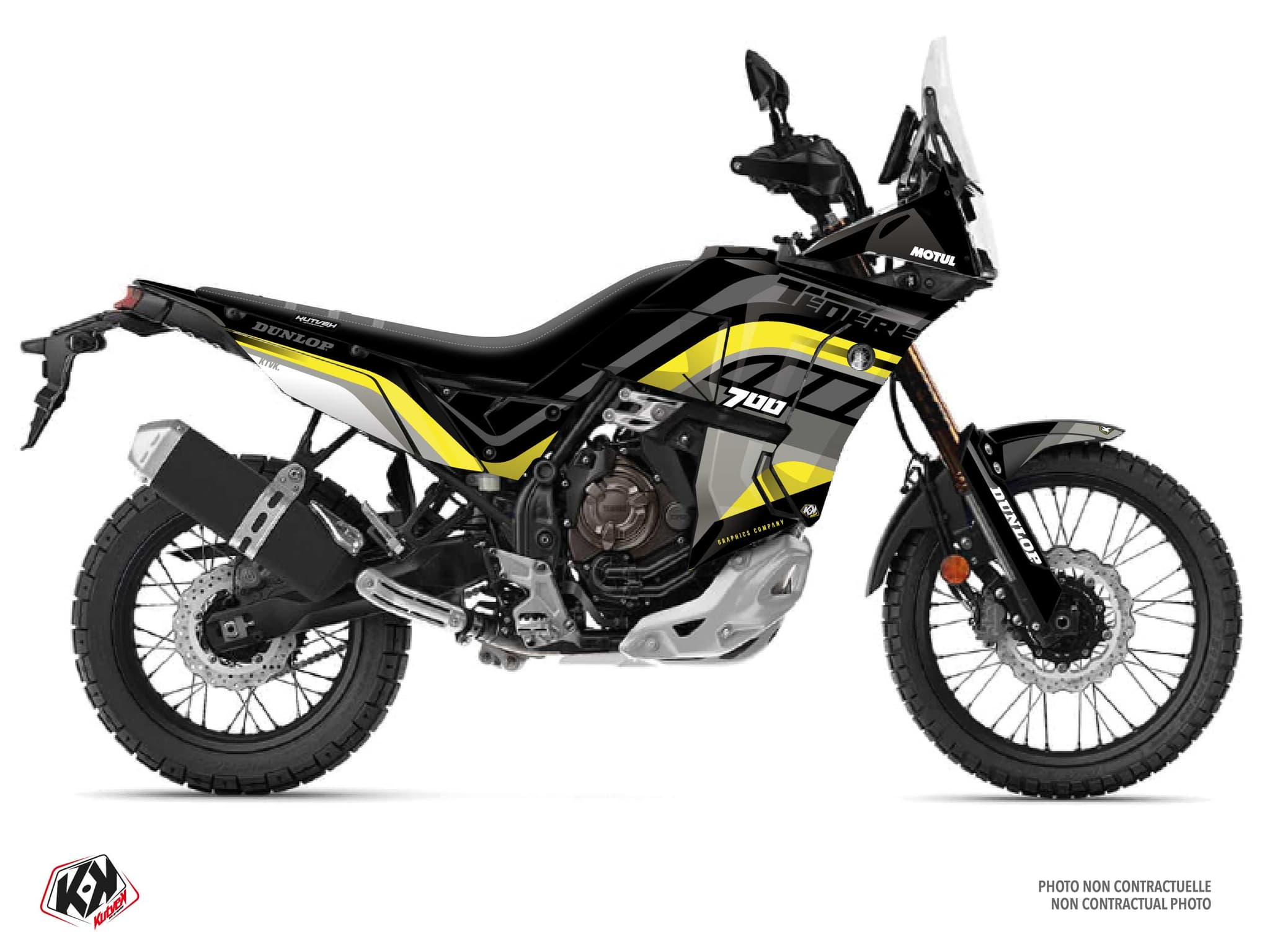 Kit graphique Moto YAMAHA TENERE 700 WORLD RAID PIPE Jaune