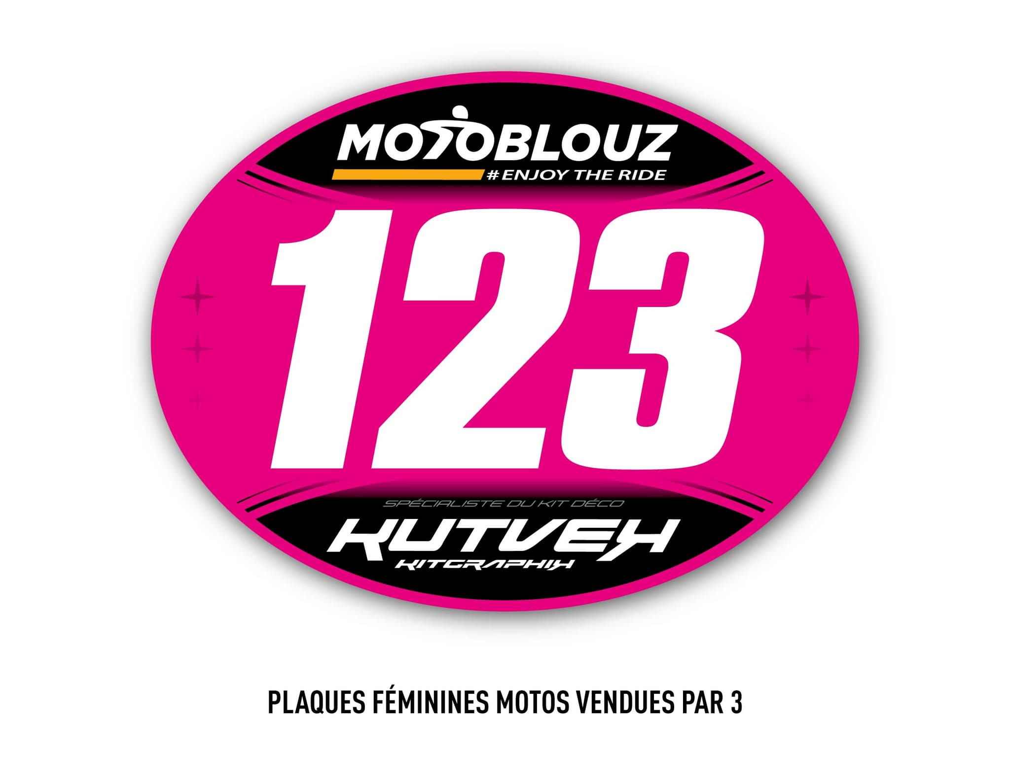 deko-set nummernschild cfs für moto-cross x3 rosa