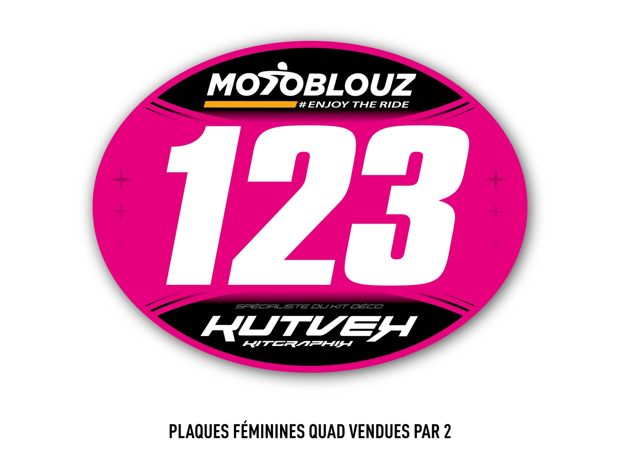 CFS ATV Number Plate Stickers x2 - Pink | Stickers de plaques | Kutvek