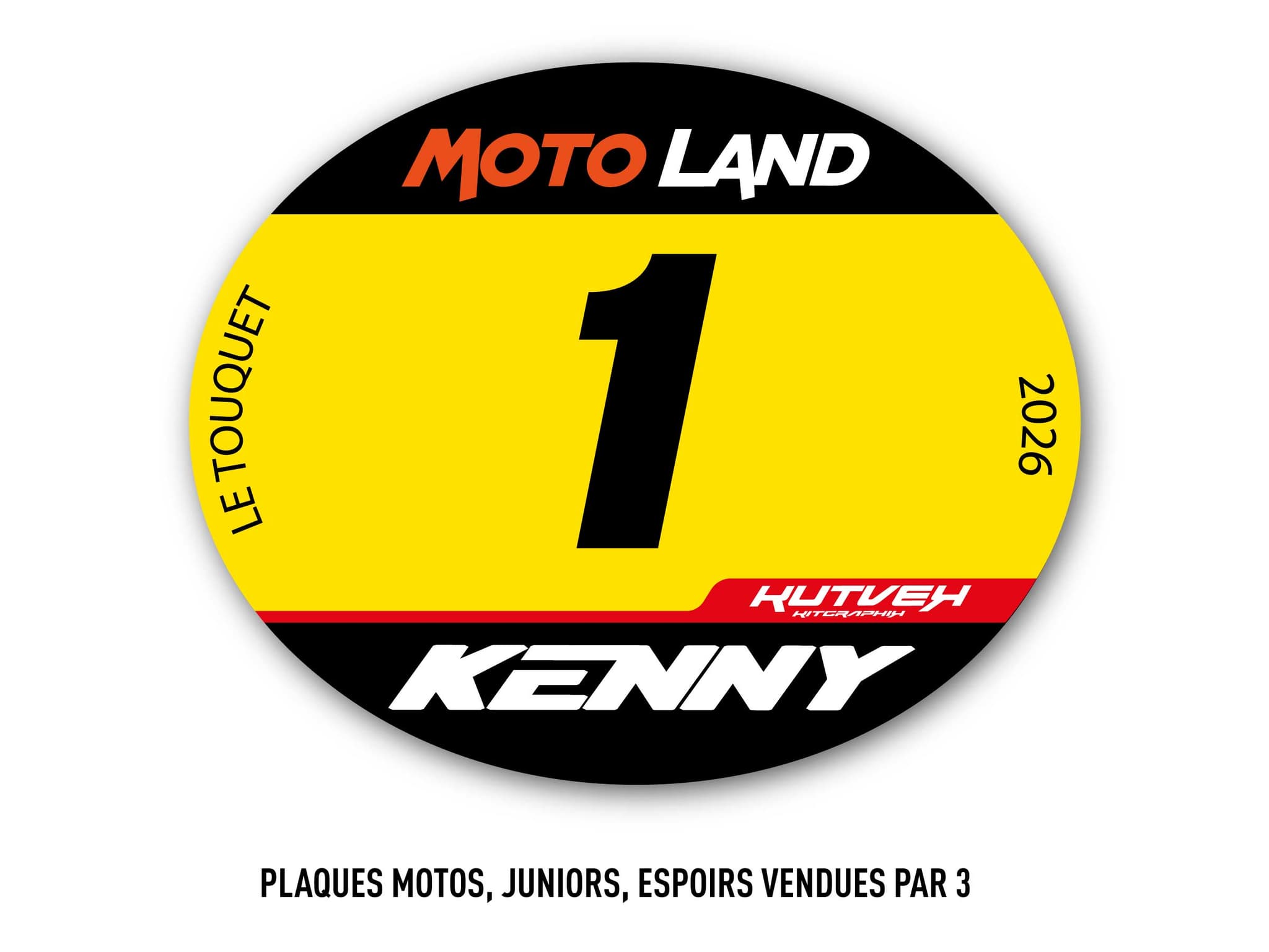 sticker nummernschild cfs für moto-cross x3 - gelb | Stickers de plaques | Kutvek