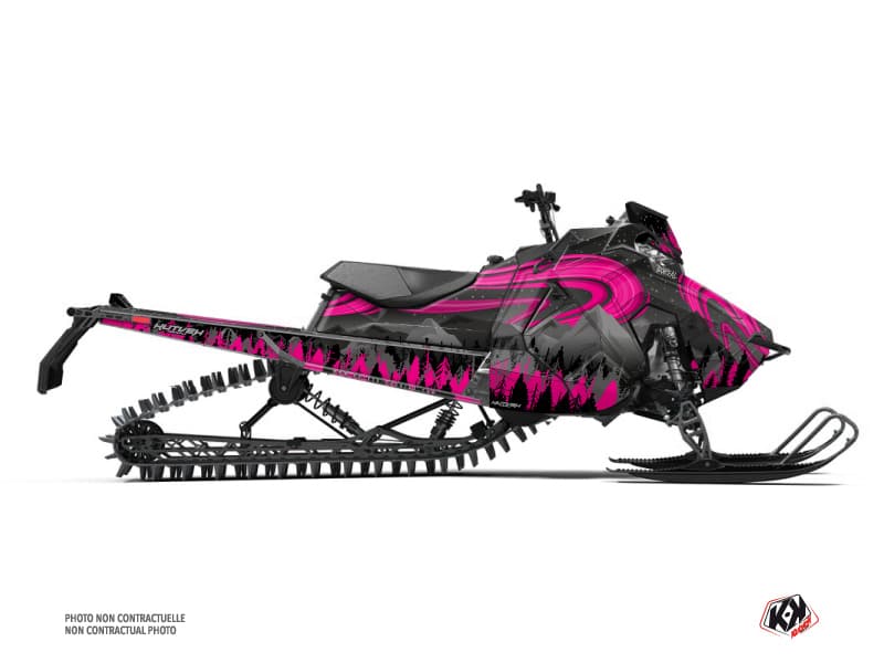 kit déco motoneige polaris rmk pro matryx boreal noir-rose