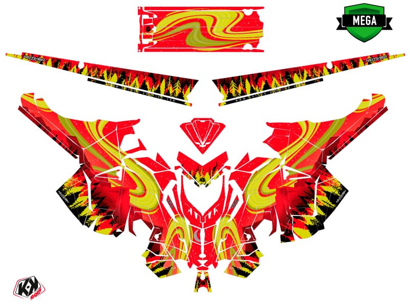 kit déco motoneige polaris rmk pro matryx boreal rouge-lime | Polaris | Kutvek
