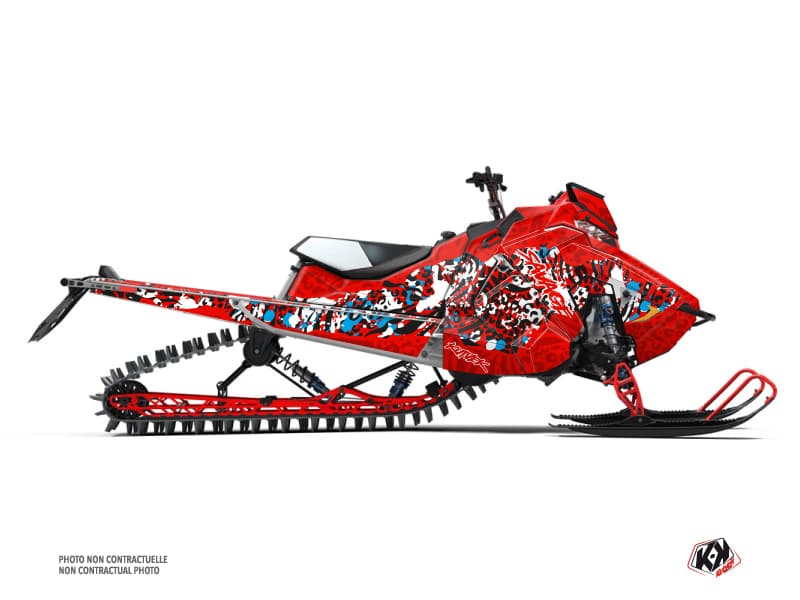 kit déco motoneige polaris rmk pro matryx savage rouge-blanc-bleu