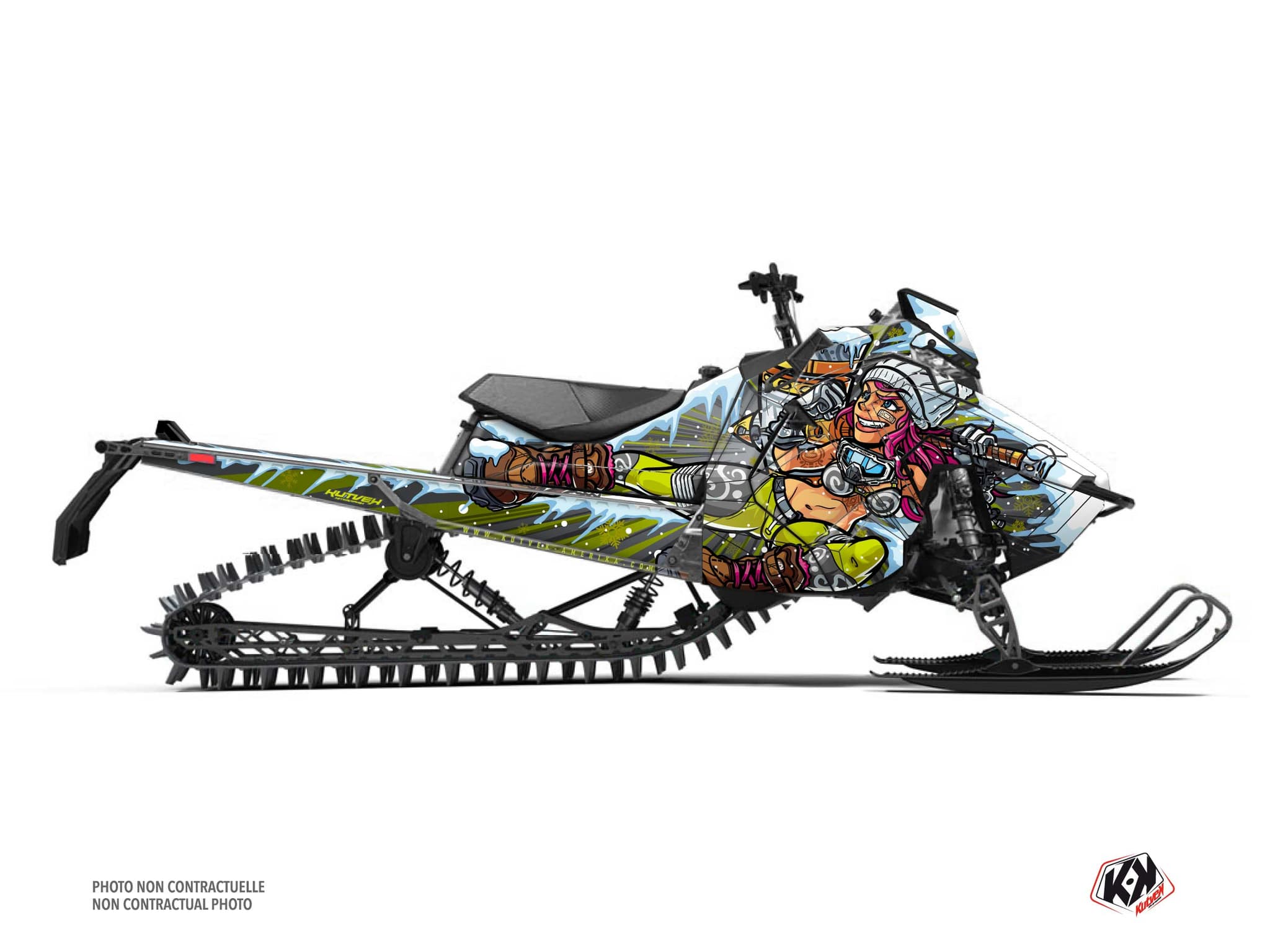Polaris Switchback Pro X Xena Grey-Yellow Snowmobile Graphic Kit