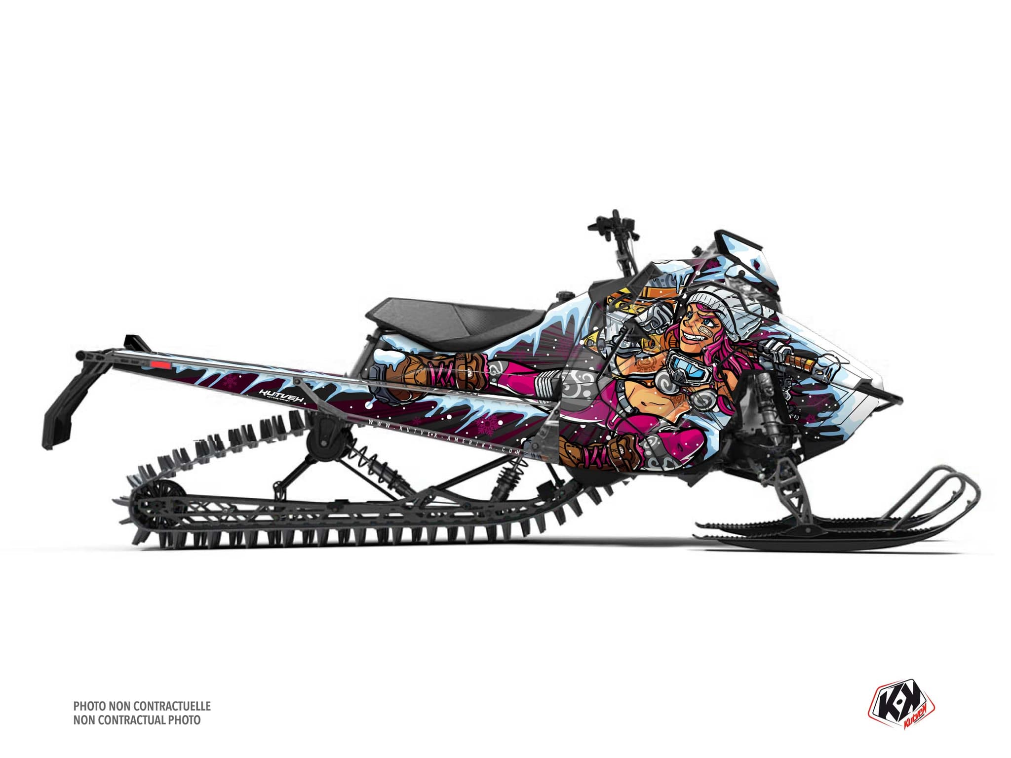 Polaris RMK Pro Matryx Xena Black-Pink Snowmobile Graphic Kit