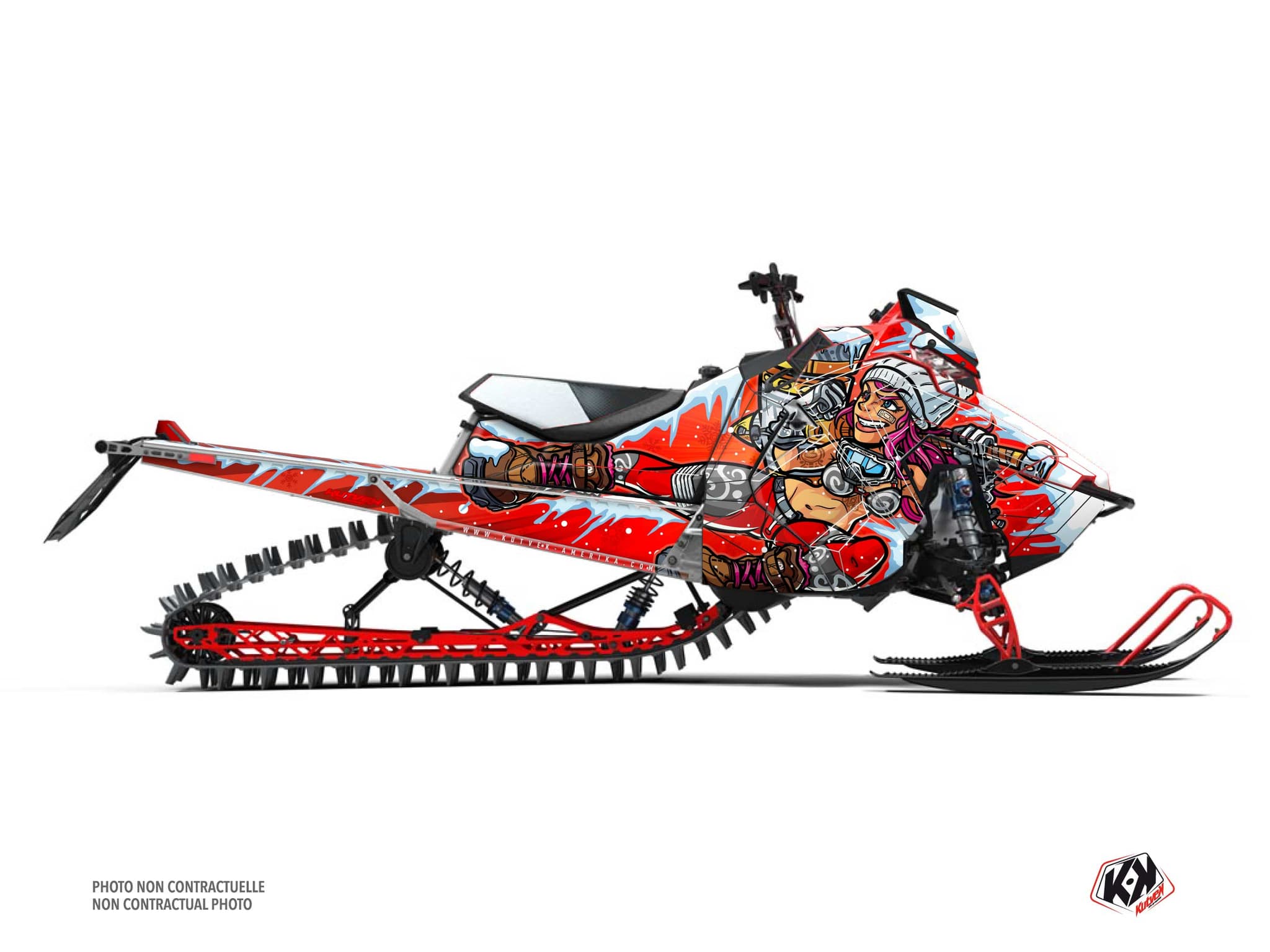 Polaris Indy Sport Xena Red Snowmobile Graphic Kit