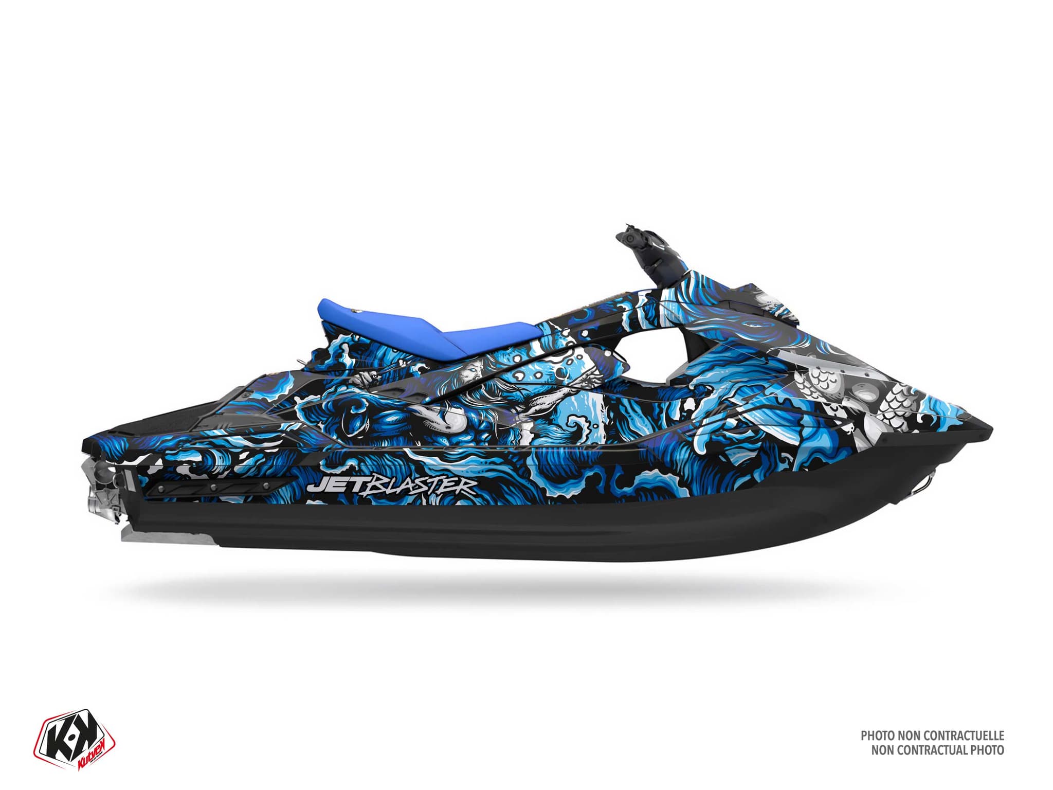 Graphic Kit Poseidon Blue-White Jet Ski Yamaha Jet Blaster