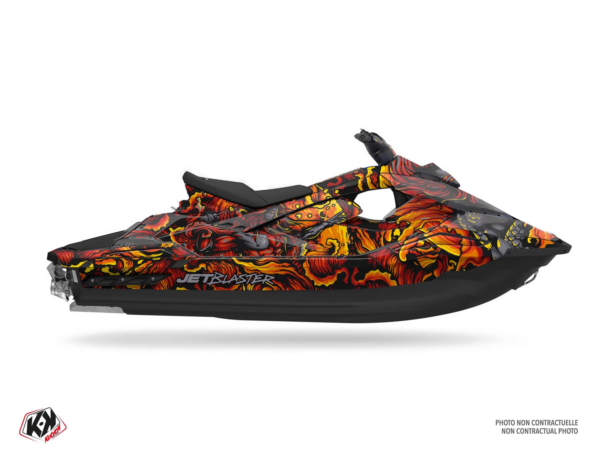 Graphic Kit Poseidon Grey-Red Jet Ski Yamaha Jet Blaster