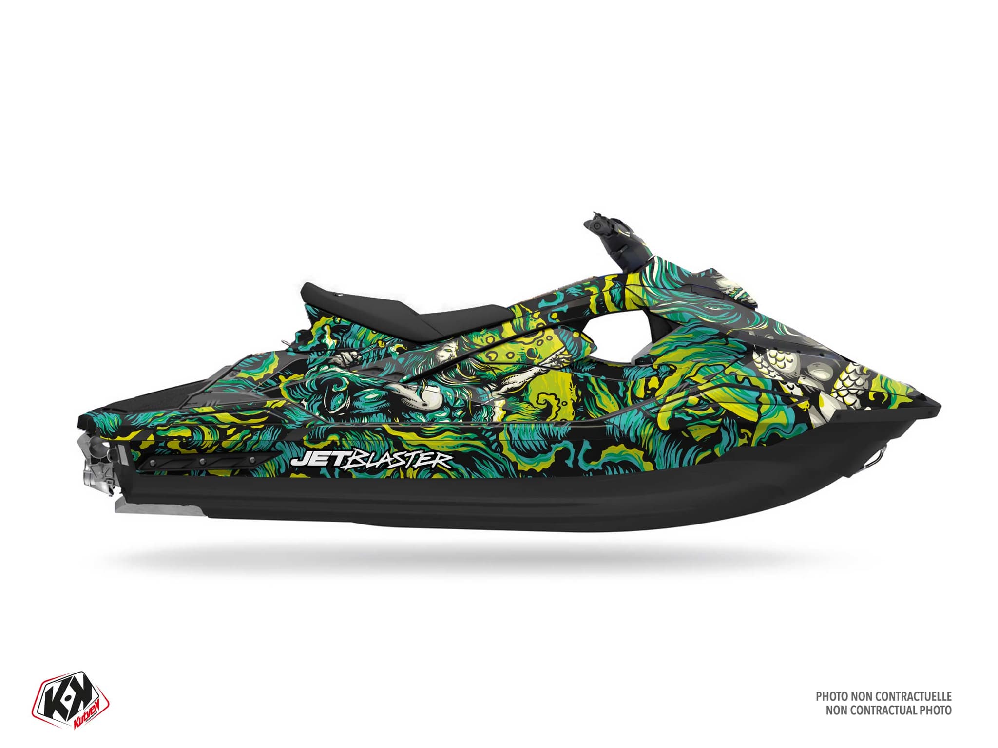 Graphic Kit Poseidon Yellow-Green Jet Ski Yamaha Jet Blaster
