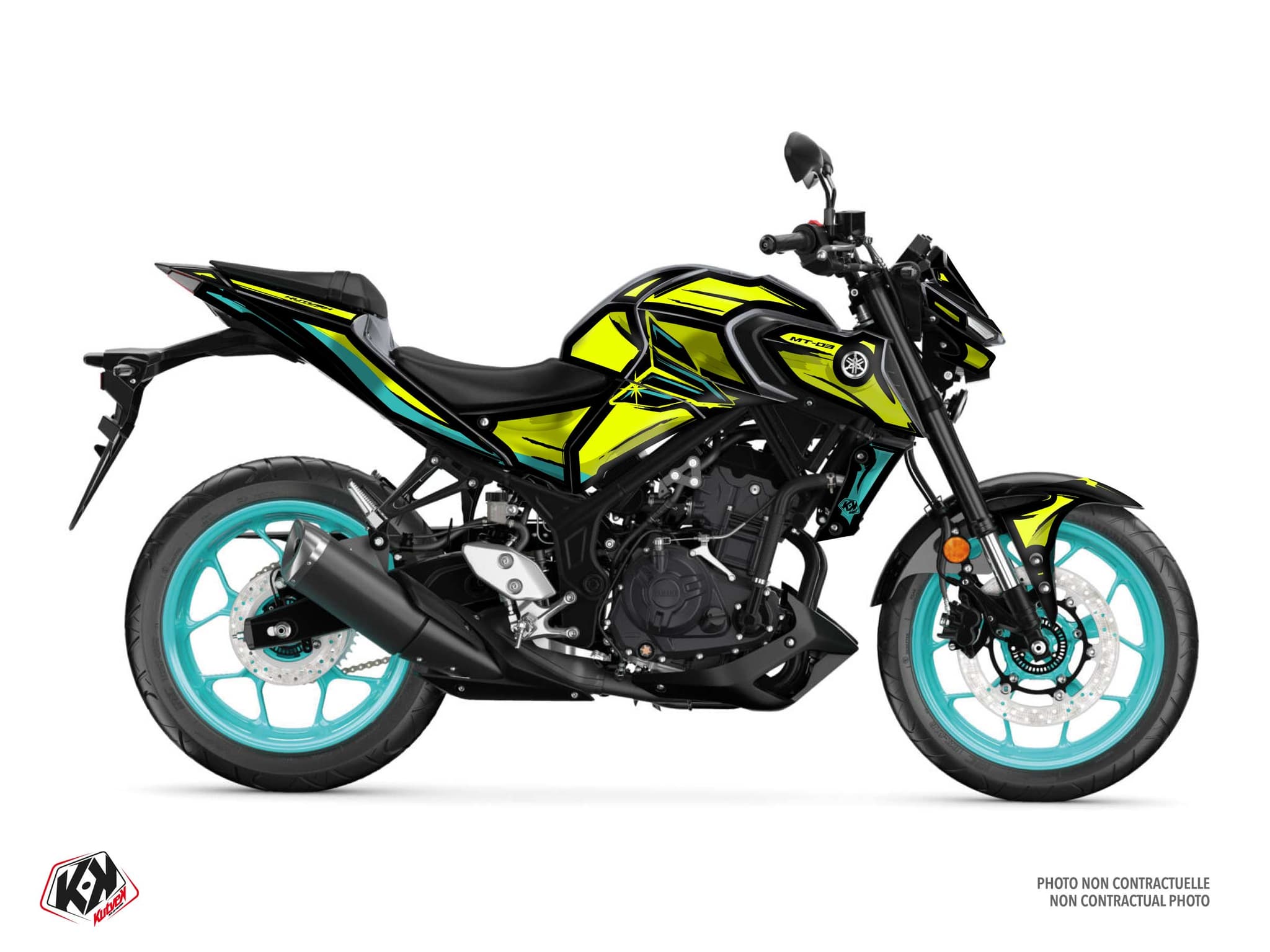 Kit Graphique moto yamaha mt 03 poska fluo jaune