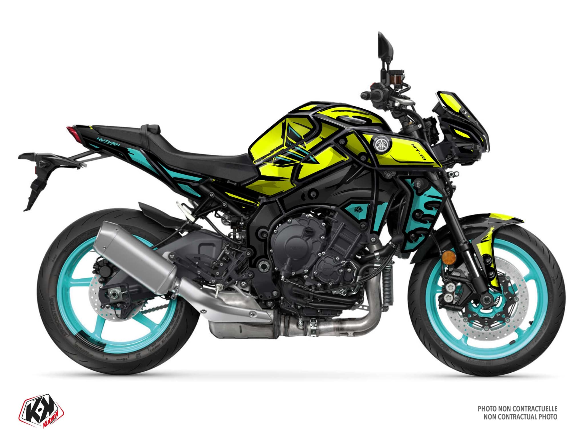 Kit Graphique moto yamaha mt 10 poska fluo jaune