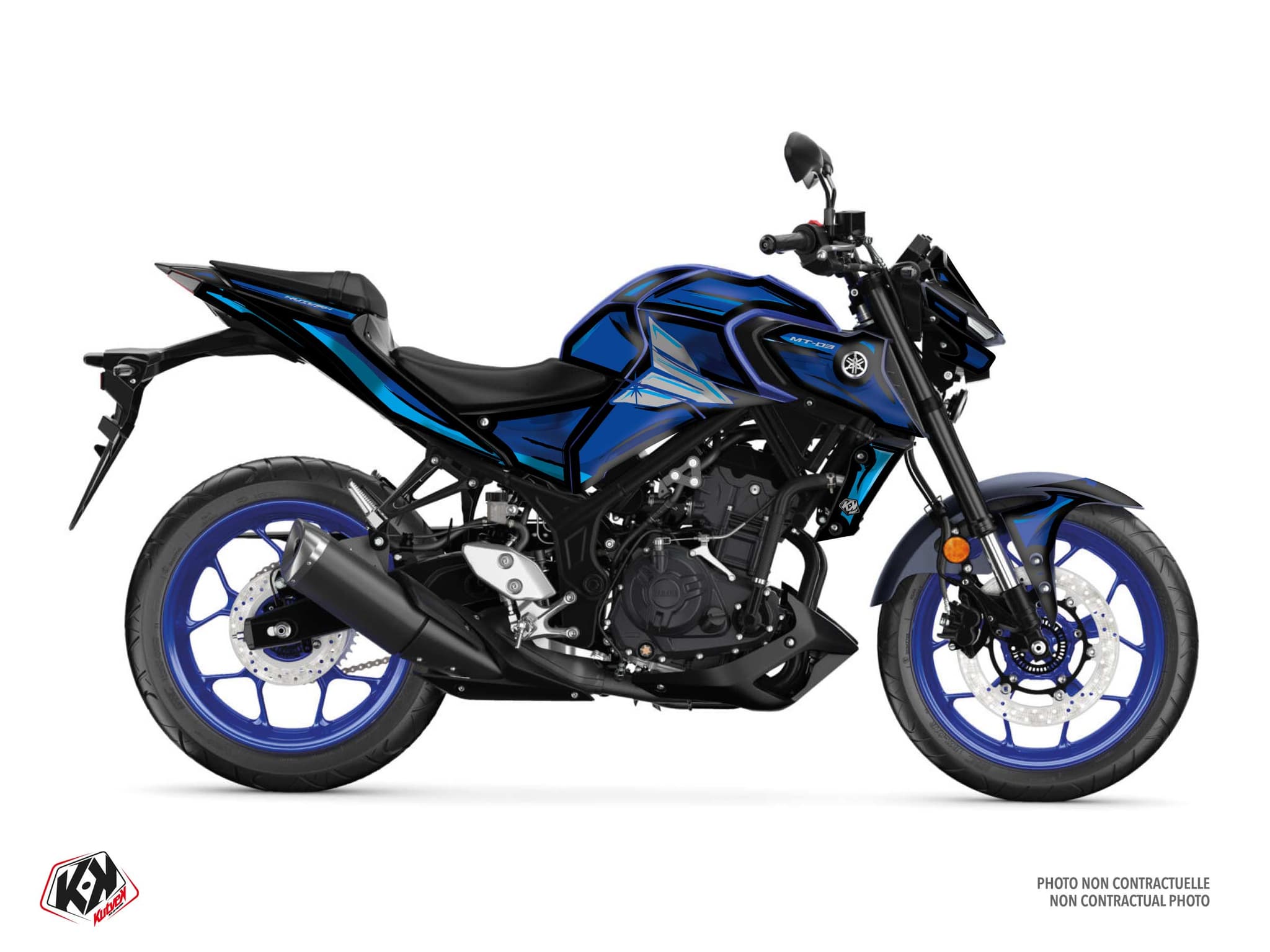 Kit graphique Moto YAMAHA MT 03 POSKA Bleu