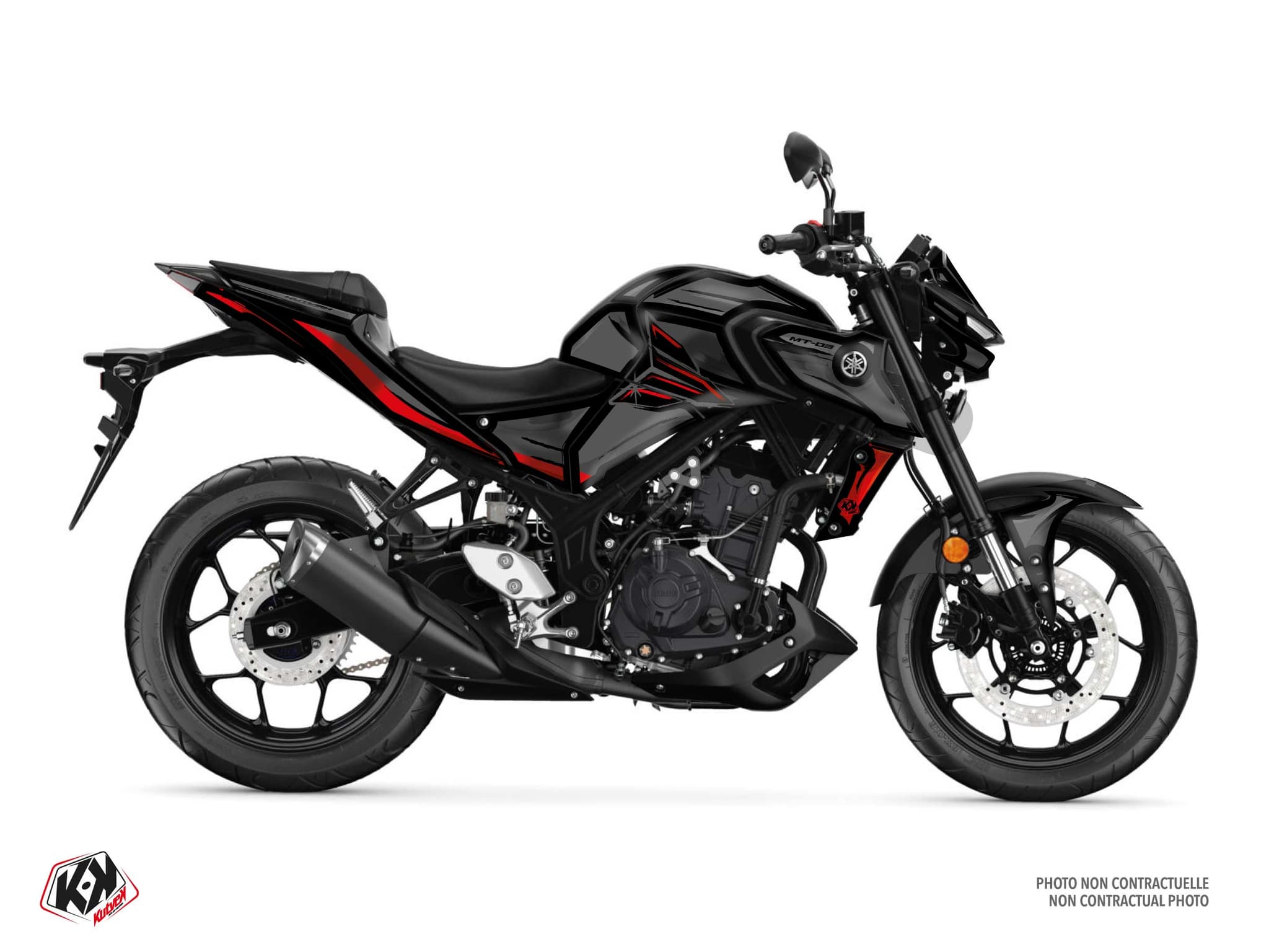 Kit graphique Moto YAMAHA MT 03 POSKA Rouge