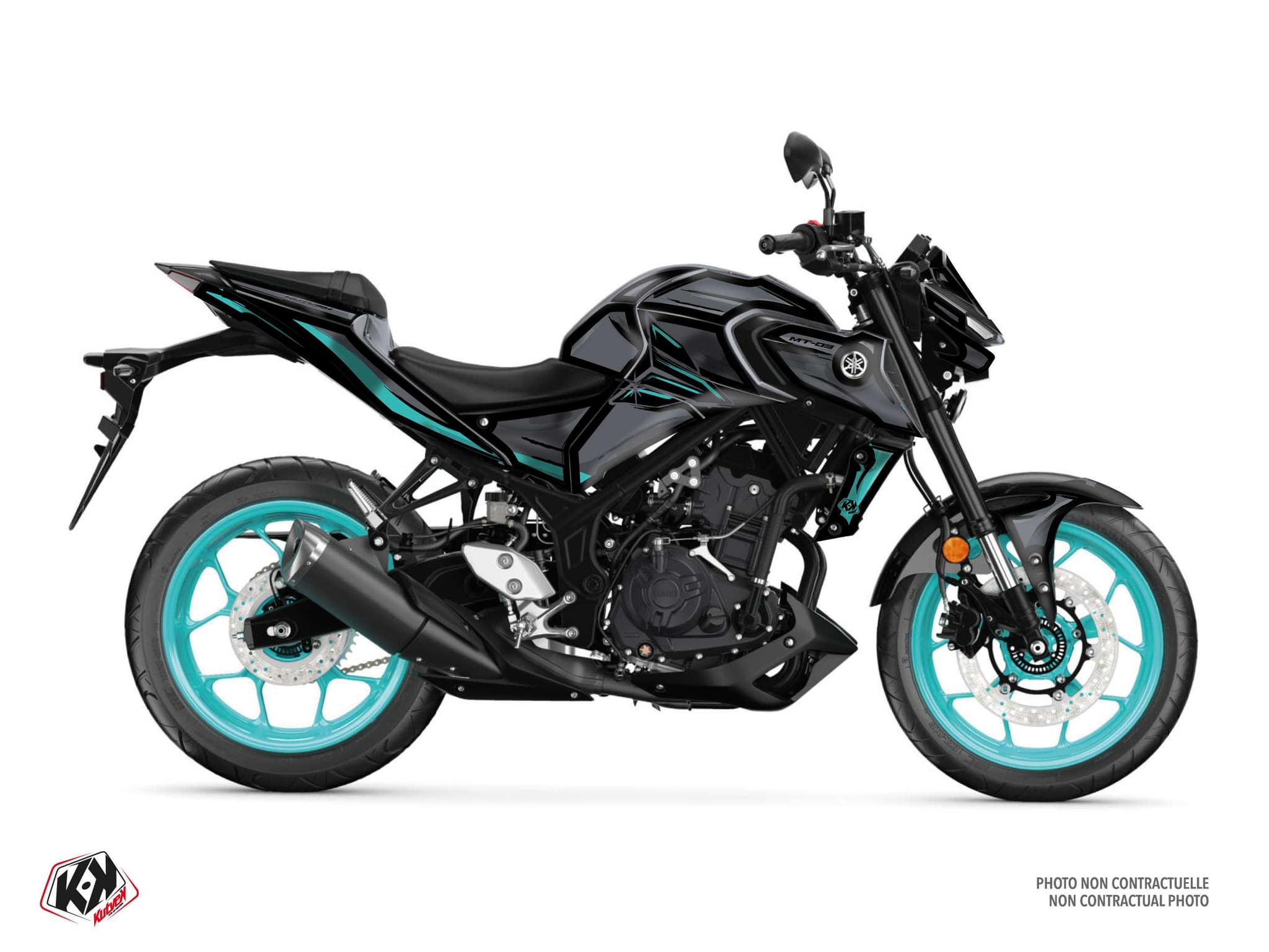Kit graphique Moto YAMAHA MT 03 POSKA Turquoise