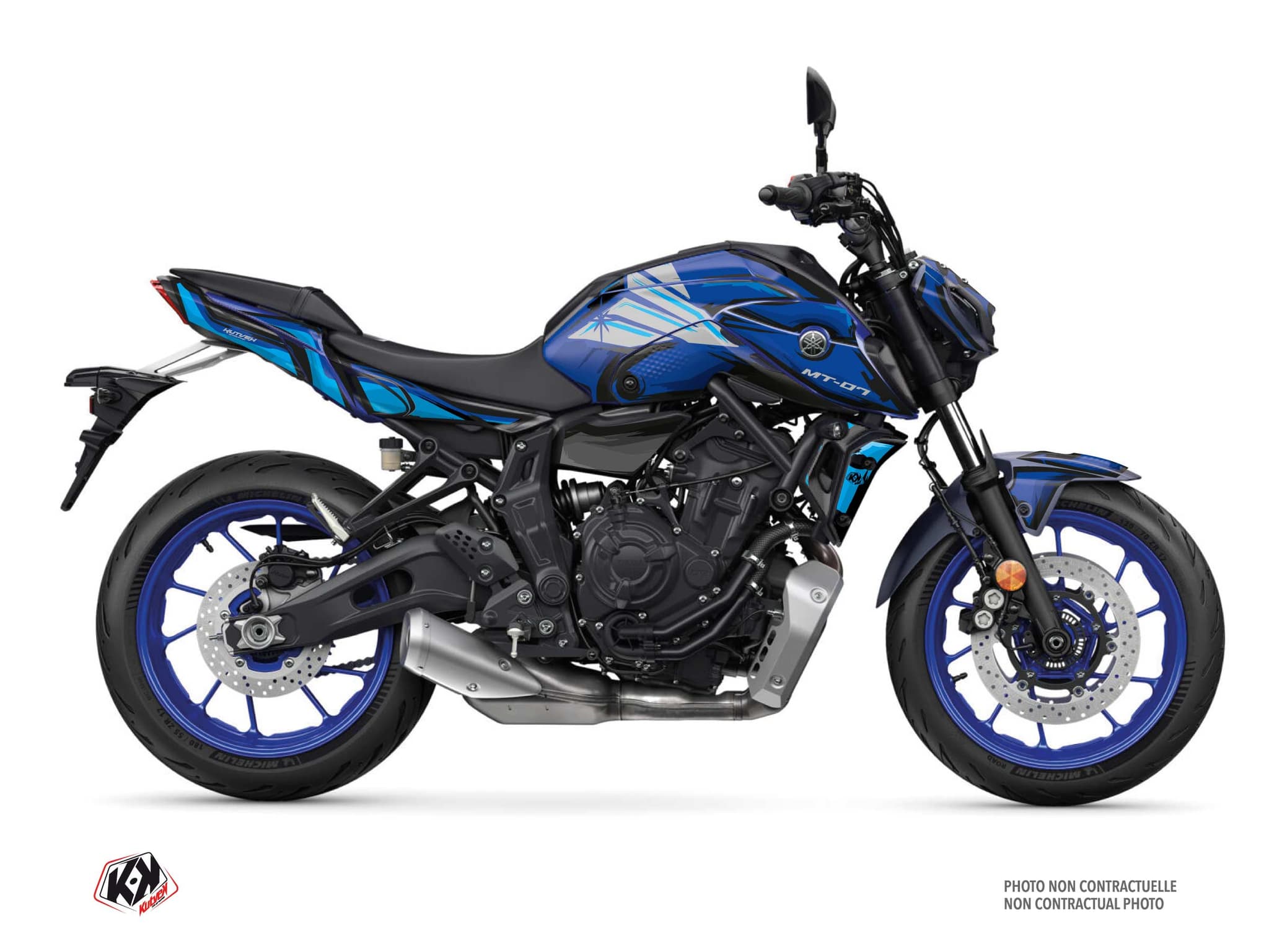 Kit graphique Moto YAMAHA MT 07 POSKA Bleu