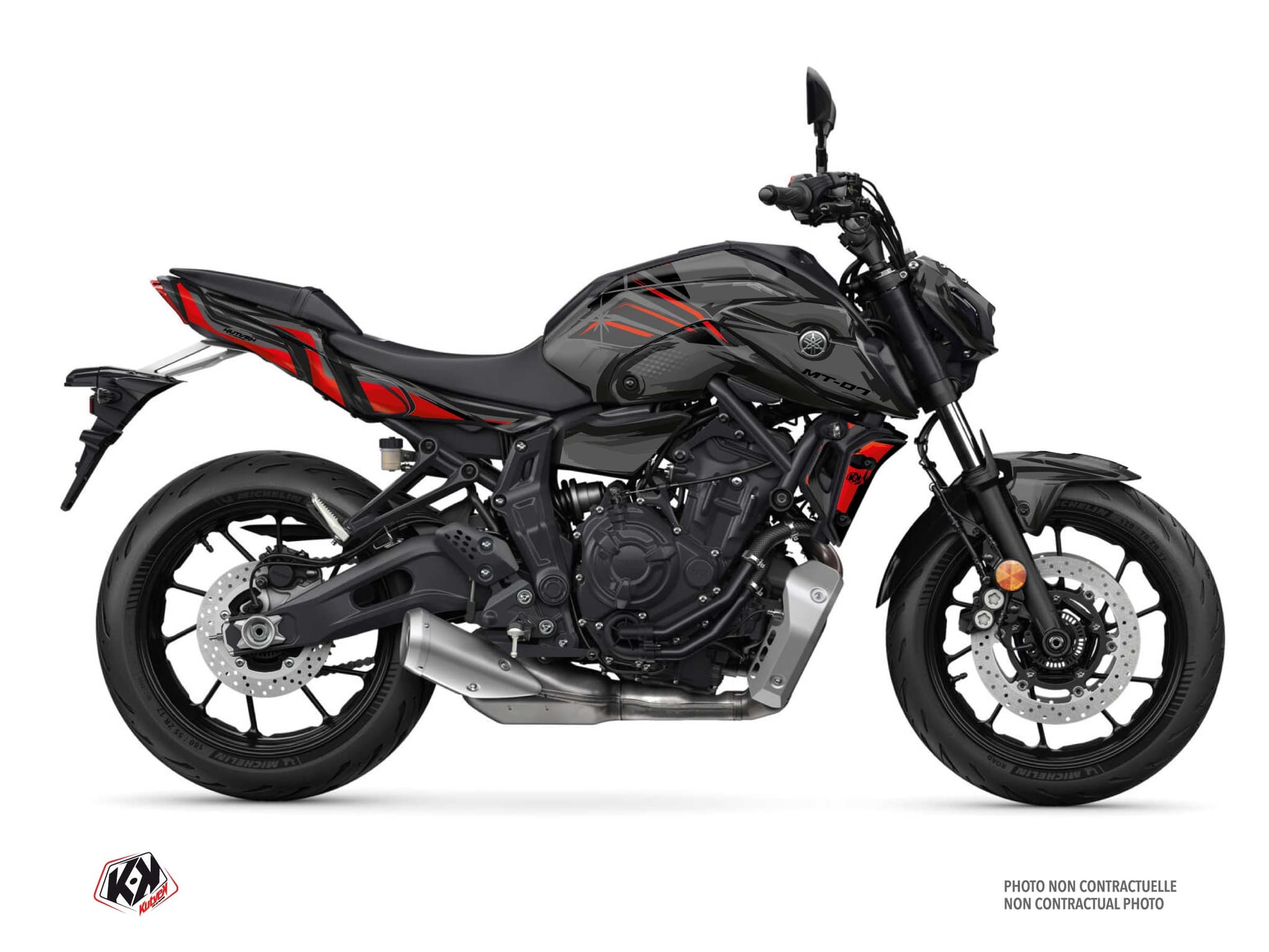 Kit graphique Moto YAMAHA MT 07 POSKA Rouge