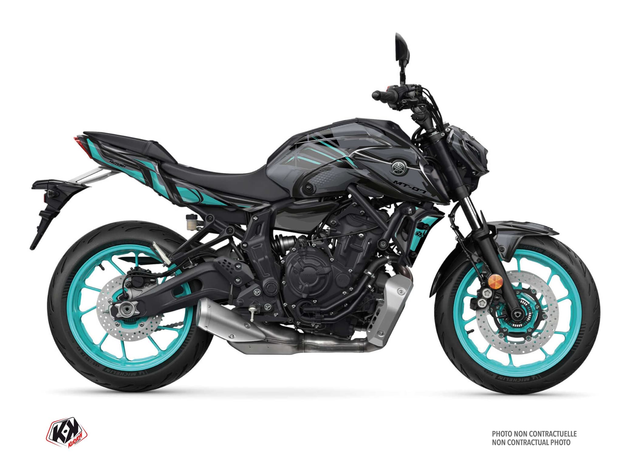 Kit graphique Moto YAMAHA MT 07 POSKA Turquoise