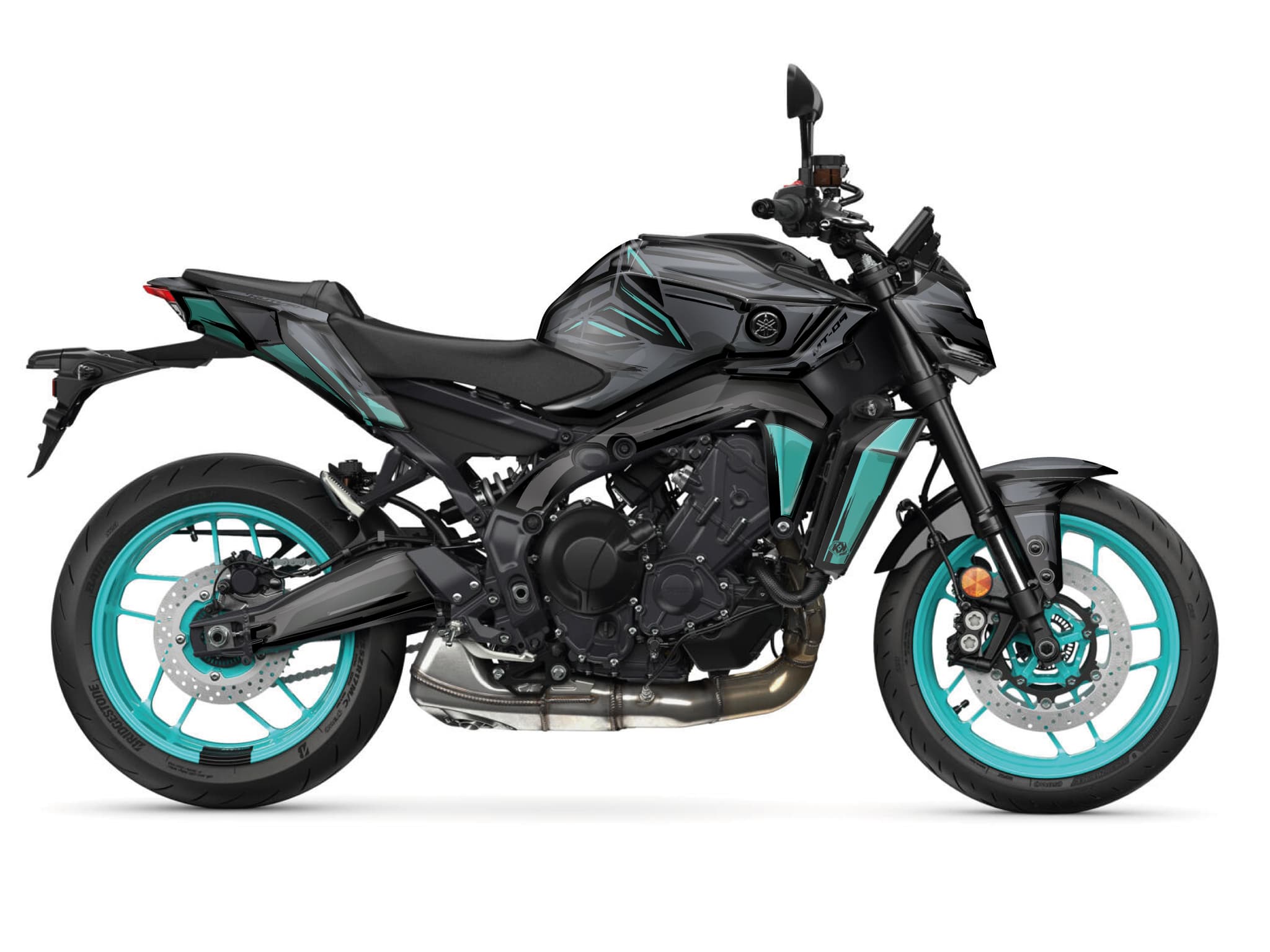 Kit graphique Moto YAMAHA MT 09 POSKA Turquoise