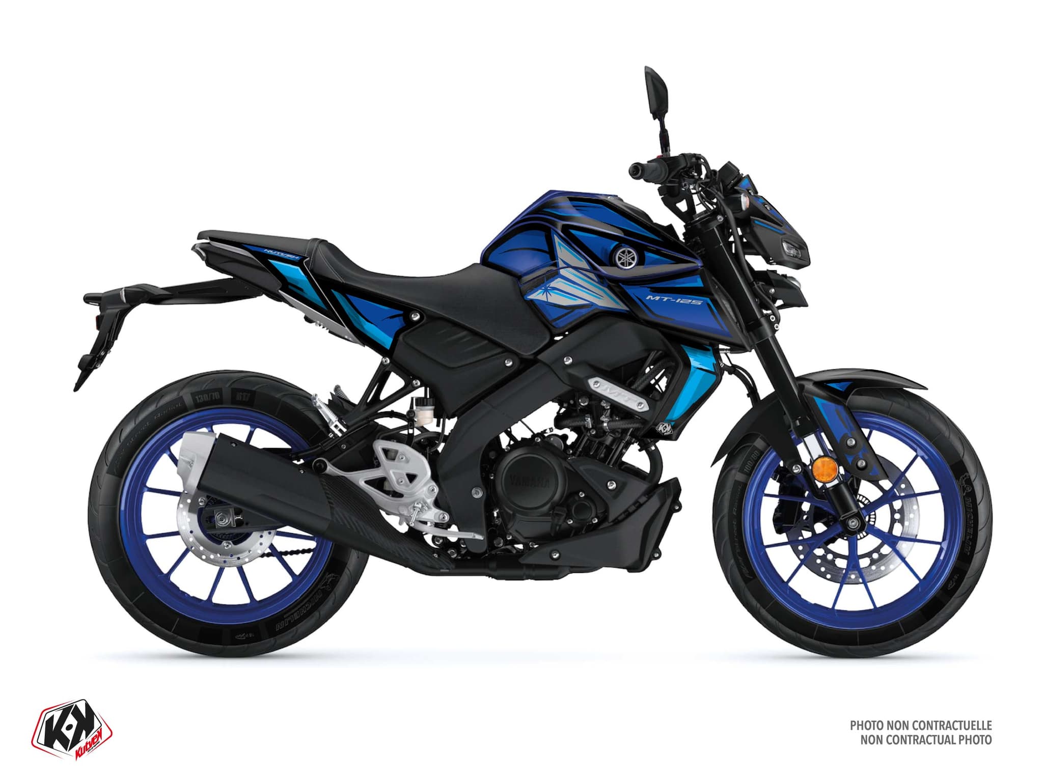 Deko-Set Motorrad YAMAHA MT 125 POSKA Blau