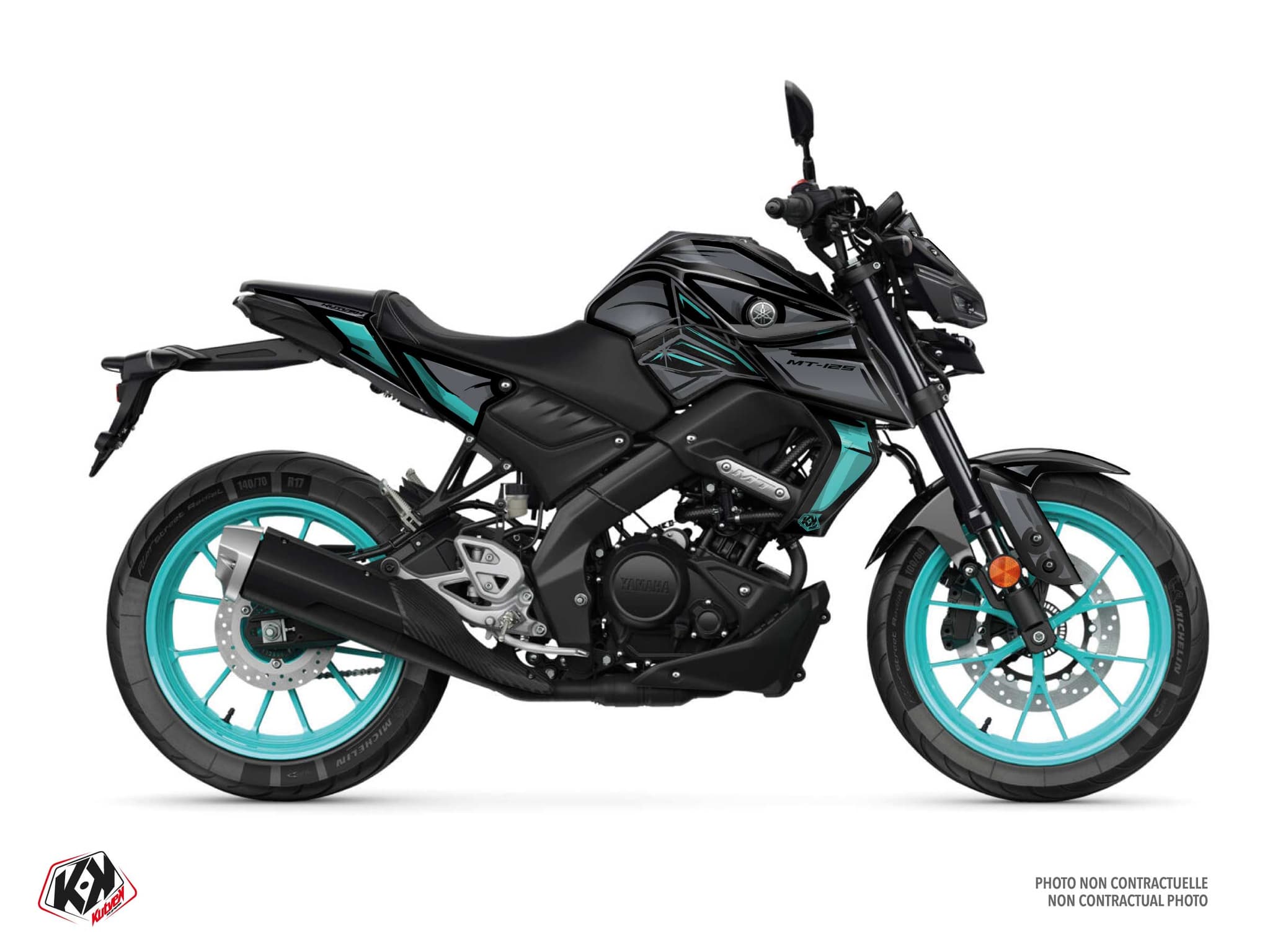Deko-Set Motorrad YAMAHA MT 125 POSKA Türkis
