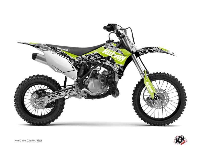Kit graphique Moto Cross Predator Kawasaki 110 KLX Vert