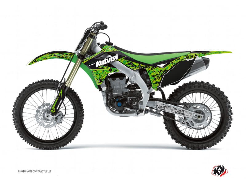 Kit graphique Moto Cross Predator Kawasaki 125 KX Noir Vert