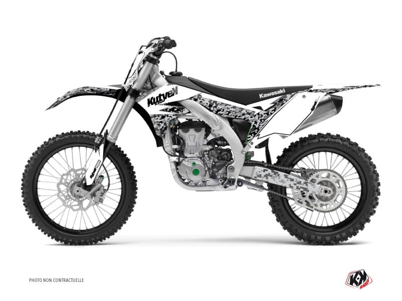 kit graphique motocross kawasaki kx 250 predator blanc