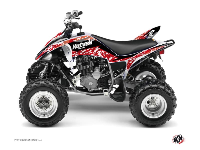 kit graphique quad yamaha raptor 250 predator rouge