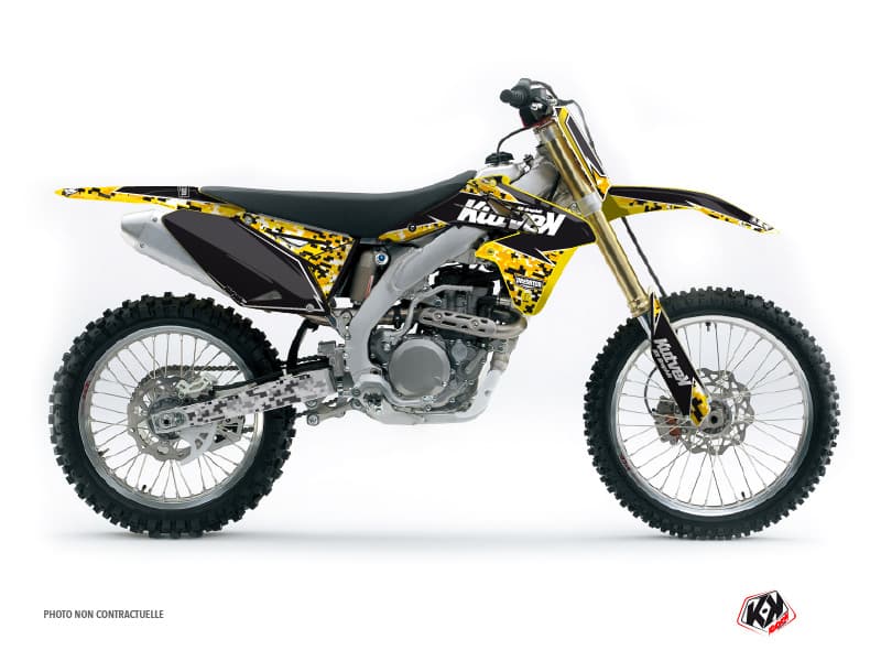 deko-set moto-cross predator suzuki 250 rmz schwarz gelb