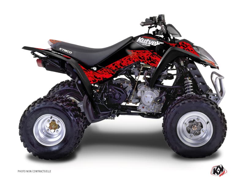 Kit graphique Quad Predator Kymco 50 MAXXER Rouge Noir