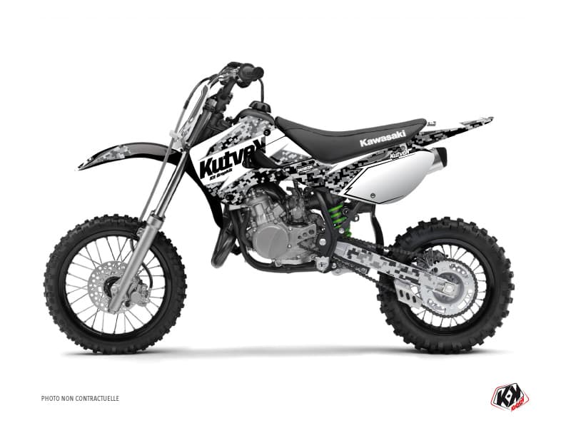 kit graphique motocross kawasaki kx 65 predator blanc