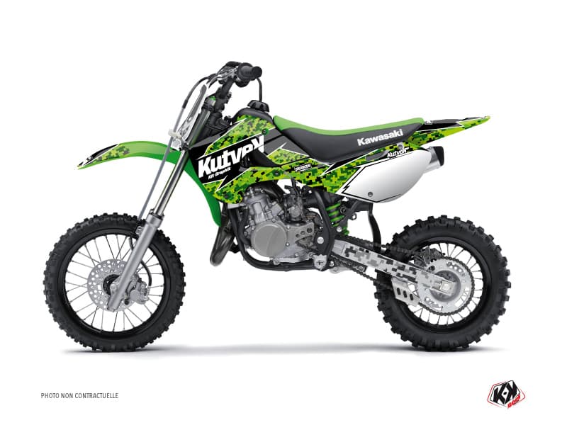 Kit graphique Moto Cross Predator Kawasaki 65 KX Noir Vert