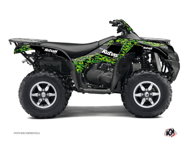kit graphique quad kawasaki kvf 750 predator noir-vert
