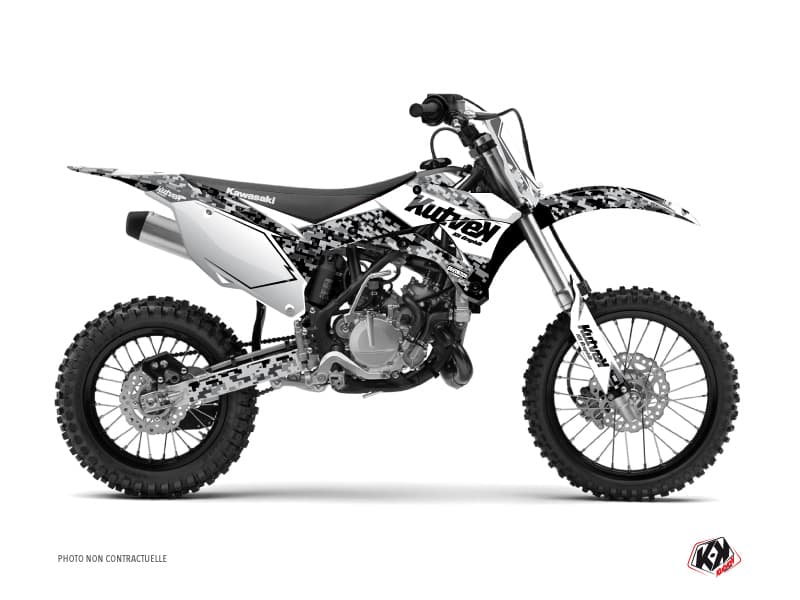 Kit graphique Moto Cross Predator Kawasaki 85 KX Blanc