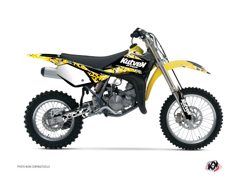 kit graphique motocross suzuki rm 85 predator noir-jaune