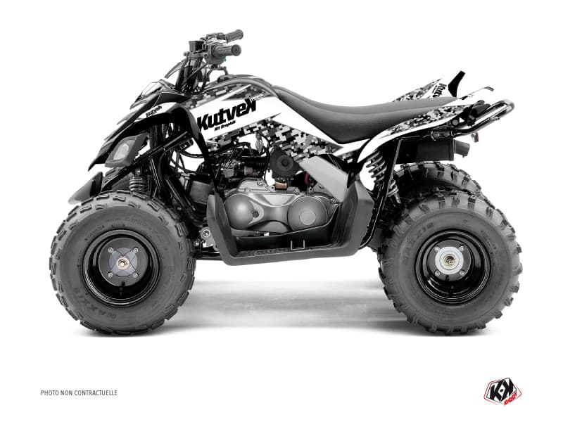 kit graphique quad yamaha raptor 90 predator blanc