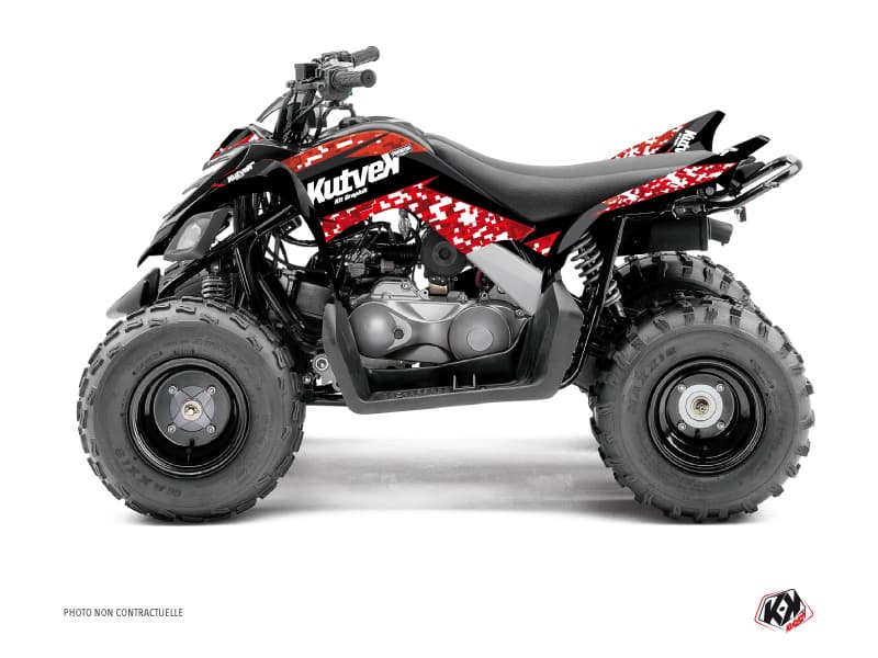 Kit graphique Quad Predator Yamaha 90 Raptor Rouge