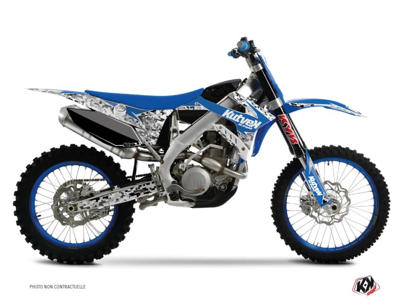 kit graphique motocross tm mx 125 predator bleu
