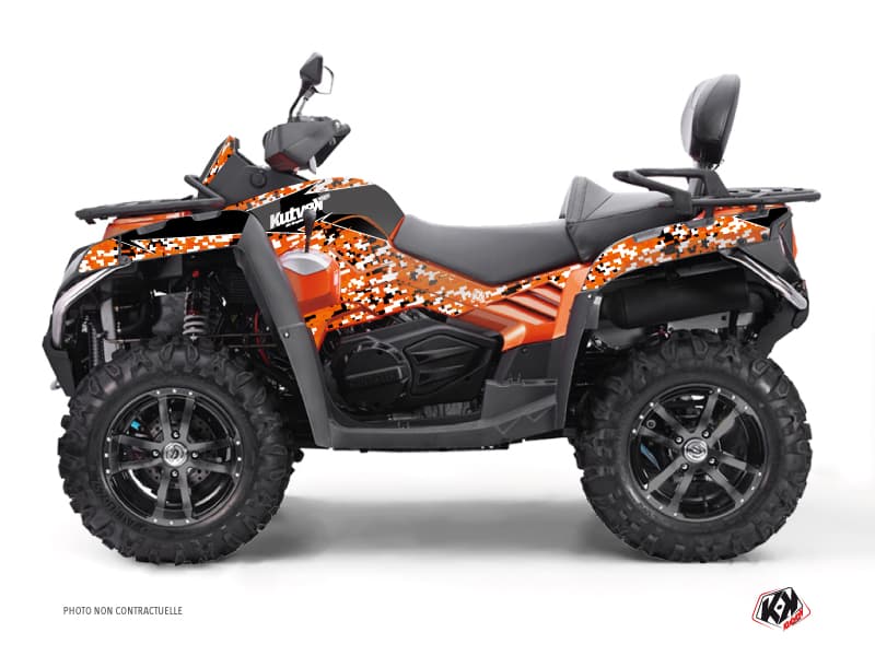 kit graphique quad cf moto cforce 800 s predator noir-orange