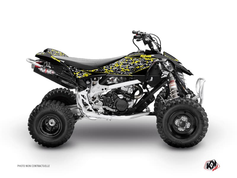 kit graphique quad can-am ds 650 predator noir-gris-jaune