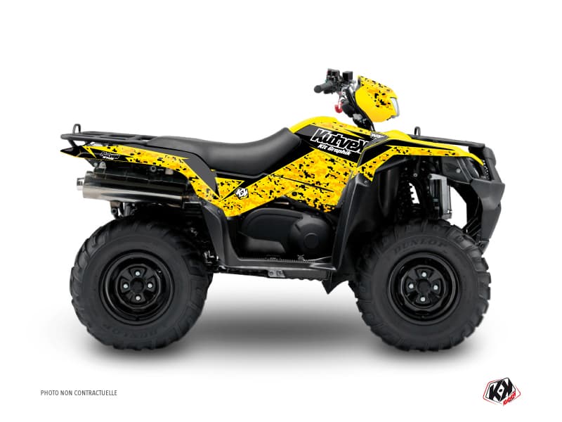 kit graphique quad suzuki king quad 400 predator noir-jaune