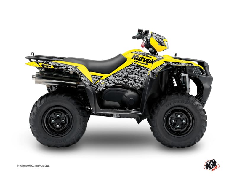 kit graphique quad suzuki king quad 500 predator jaune